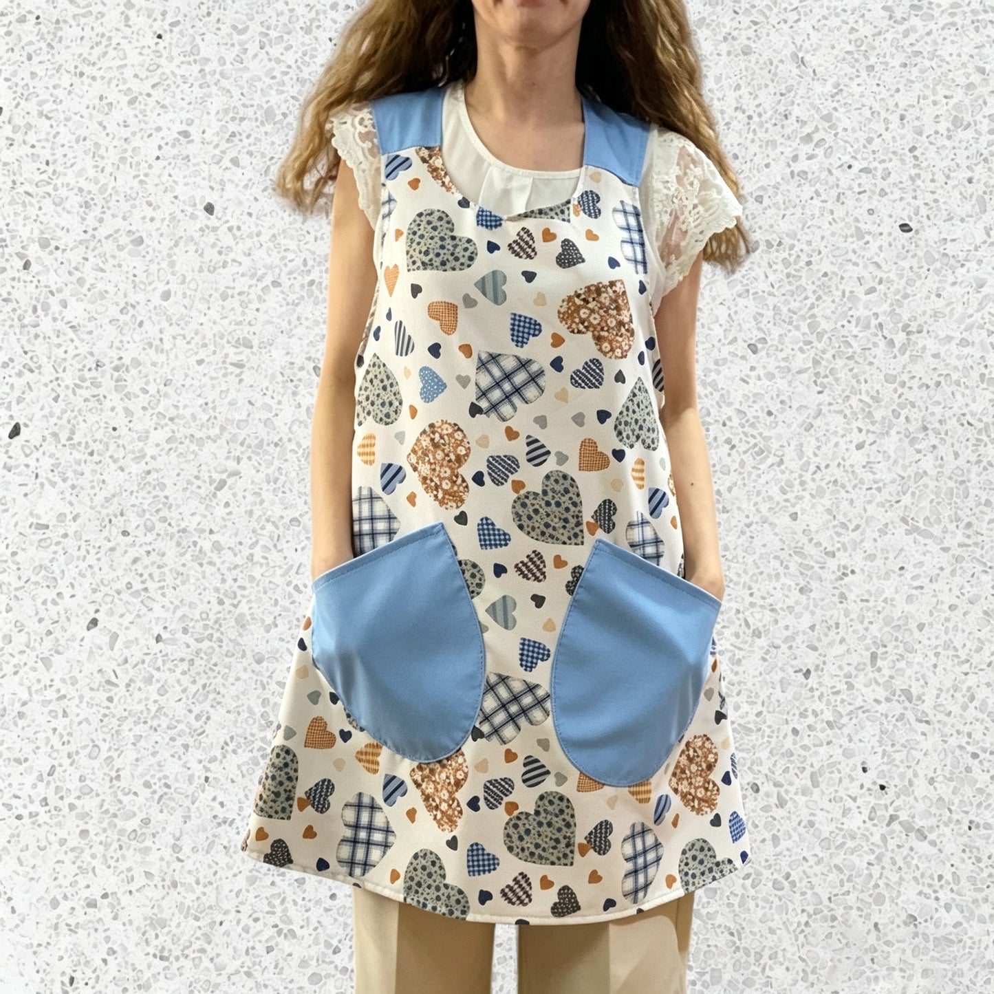 Cross Over Vest Style Apron with 2 Large Pockets
